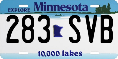 MN license plate 283SVB