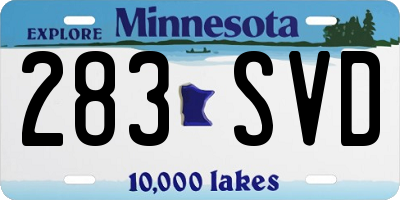MN license plate 283SVD