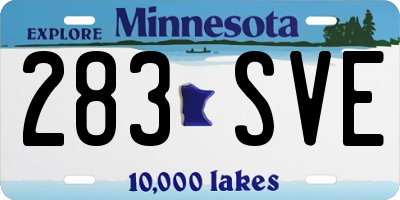 MN license plate 283SVE