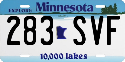 MN license plate 283SVF
