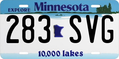 MN license plate 283SVG
