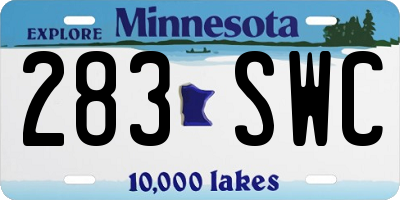 MN license plate 283SWC