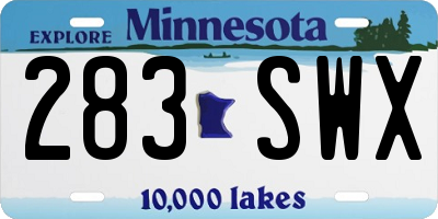 MN license plate 283SWX