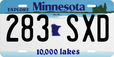 MN license plate 283SXD