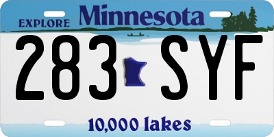 MN license plate 283SYF