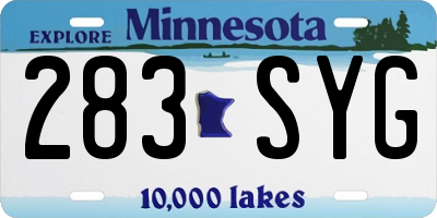 MN license plate 283SYG