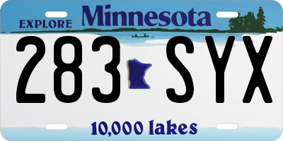 MN license plate 283SYX