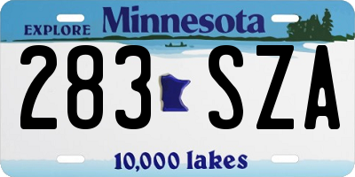 MN license plate 283SZA