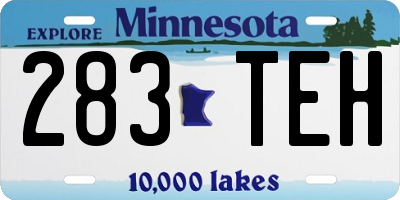 MN license plate 283TEH
