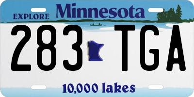 MN license plate 283TGA