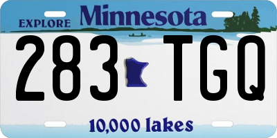 MN license plate 283TGQ