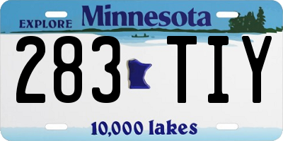 MN license plate 283TIY