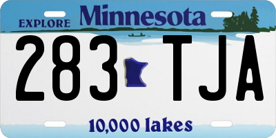 MN license plate 283TJA