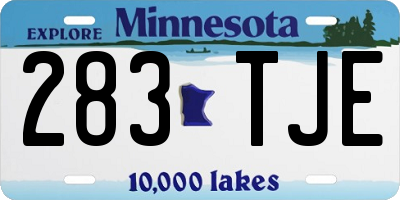 MN license plate 283TJE