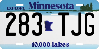 MN license plate 283TJG