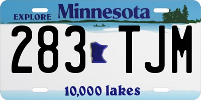 MN license plate 283TJM