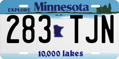 MN license plate 283TJN