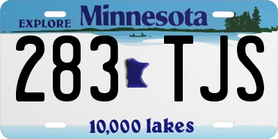 MN license plate 283TJS
