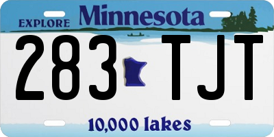 MN license plate 283TJT