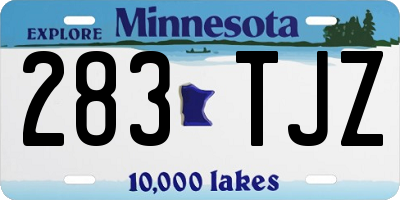 MN license plate 283TJZ