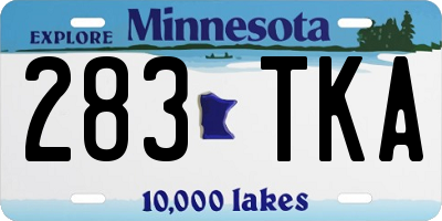 MN license plate 283TKA