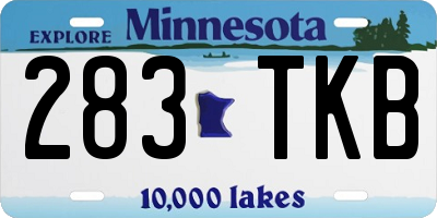 MN license plate 283TKB