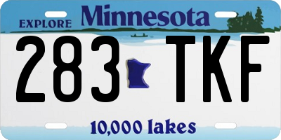 MN license plate 283TKF