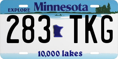 MN license plate 283TKG