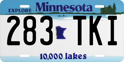 MN license plate 283TKI