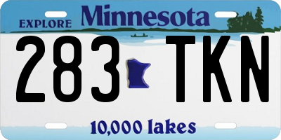 MN license plate 283TKN