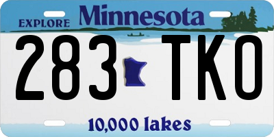 MN license plate 283TKO