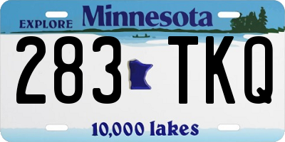 MN license plate 283TKQ