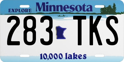 MN license plate 283TKS