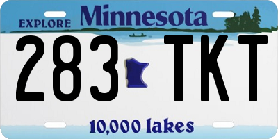 MN license plate 283TKT