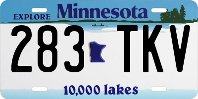 MN license plate 283TKV