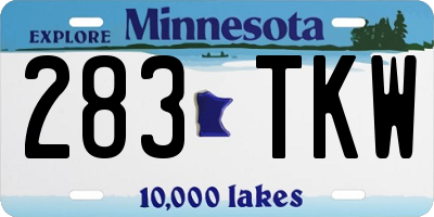 MN license plate 283TKW