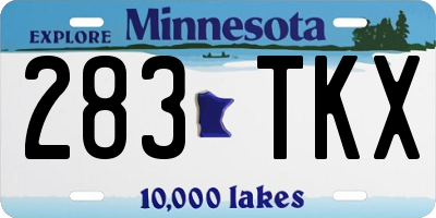 MN license plate 283TKX
