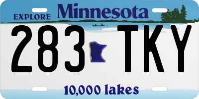 MN license plate 283TKY