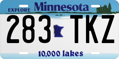 MN license plate 283TKZ