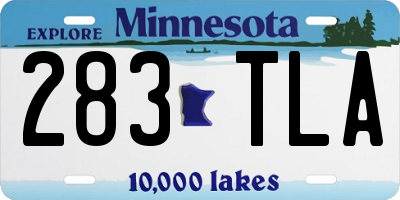 MN license plate 283TLA