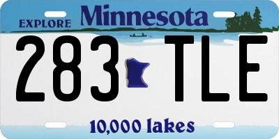 MN license plate 283TLE
