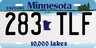 MN license plate 283TLF