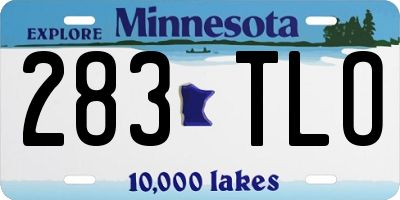 MN license plate 283TLO