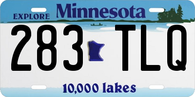 MN license plate 283TLQ