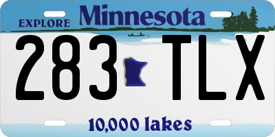 MN license plate 283TLX