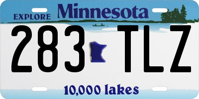 MN license plate 283TLZ
