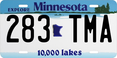 MN license plate 283TMA