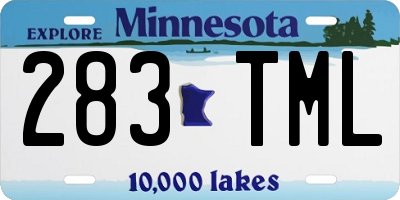 MN license plate 283TML