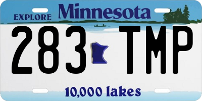 MN license plate 283TMP