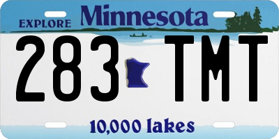 MN license plate 283TMT